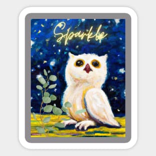 Mesmerizing Owl Artwork - A Starry Night's Guardian Sticker